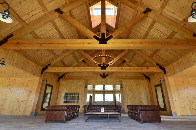 Custom Seating Area in a Custom Stable Interior by Old Town Barns