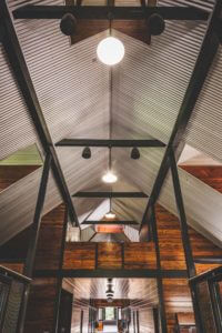 Interior of a custom horse stable built by Old Town Barns